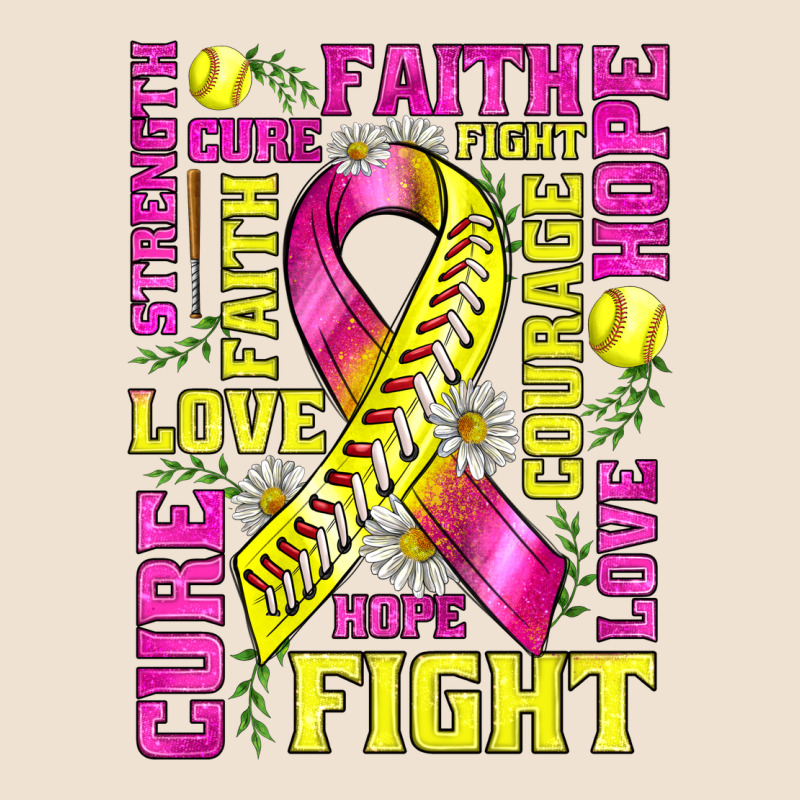Breast Cancer Softball Ribbon Love Cure Fight Bbs Urban Heavy Tee by BundleAndBundleShop | Teevron