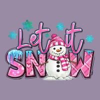 Let It Snow Pink Christmas Snowman Classic Tee | Teevron
