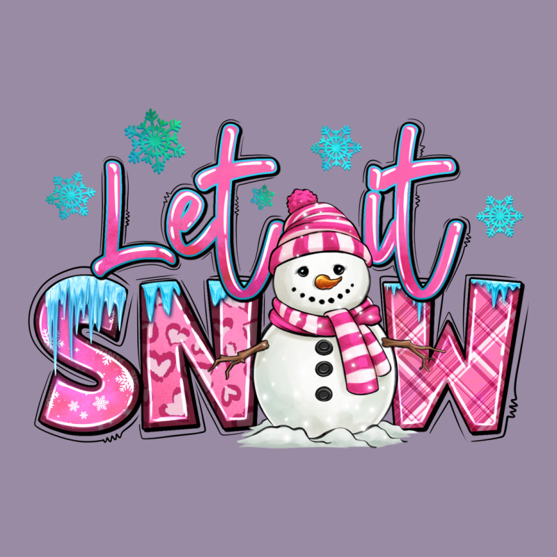Let It Snow Pink Christmas Snowman Classic Tee by MaliasSmallBusiness | Teevron