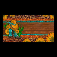 Custom Cowboy Boots Sunflowers And Cactus License Plate Ladies Tee | Teevron