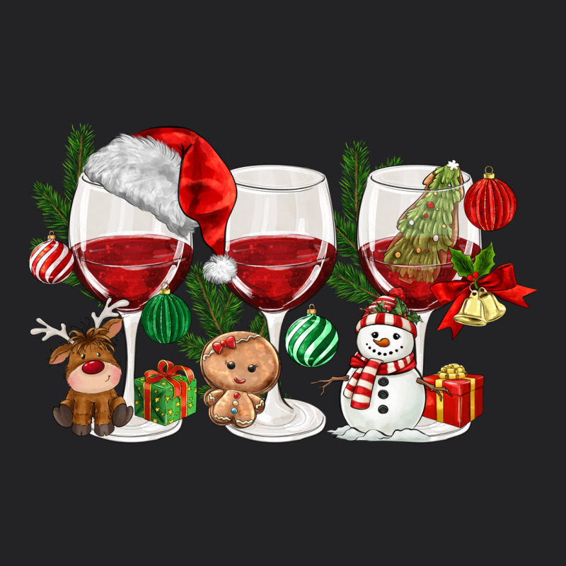 Christmas Wine Glasses Vintage Tee by MaliasSmallBusiness | Teevron