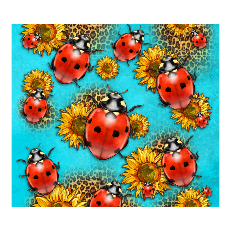 Western Sunflowers Ladybug Premium Tee by LillyAllenDesigns | Teevron