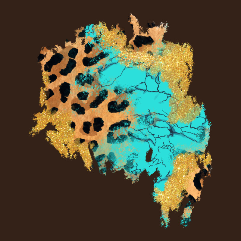 Glitter Leopard Turquoise Patch Heavy Core Tee by AdoDesignShop | Teevron