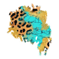 glitter leopard turquoise patch | Teevron