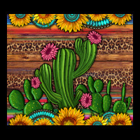 Sunflowers Turquoise Serape Cactus Tumbler Ladies Tee | Teevron