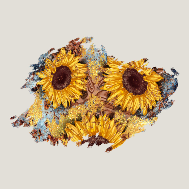 Sunflower Glitter Leather Patch Heavy Core Tee by AdoDesignShop | Teevron
