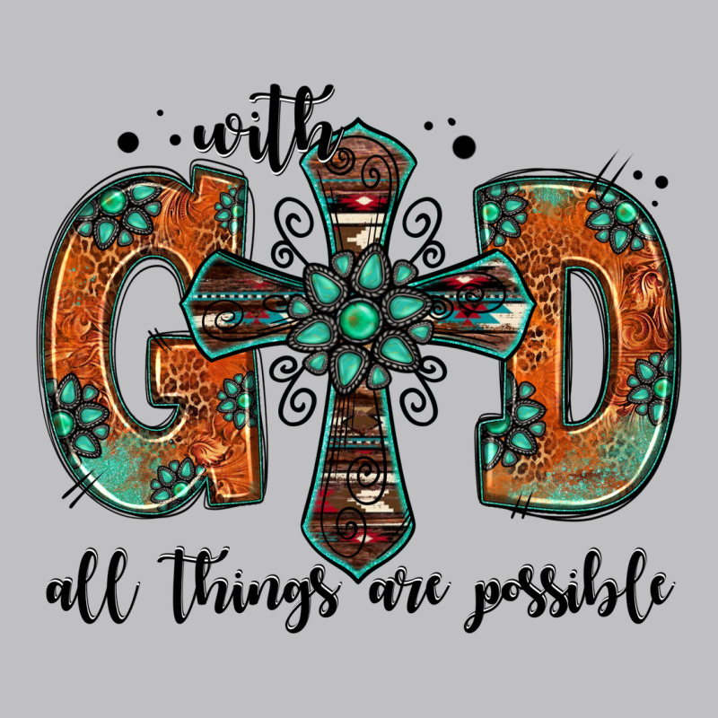 With God All Things Are Possible Gemstone Cross Long Sleeve Tee by Jasminsmagicworld | Teevron