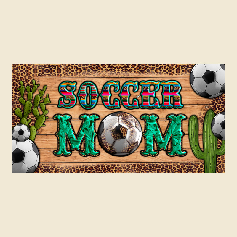 Soccer Mom With Ball And Cactus And Serape Licanse Plate Ladies Tee by Artiststas | Teevron