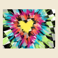 Tie Dye Hearth Shaped Race Flag Background 3200x2400 Ladies Tee | Teevron