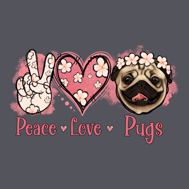 Peace Love Pugs Vintage Hoodie by Jasminsmagicworld | Teevron