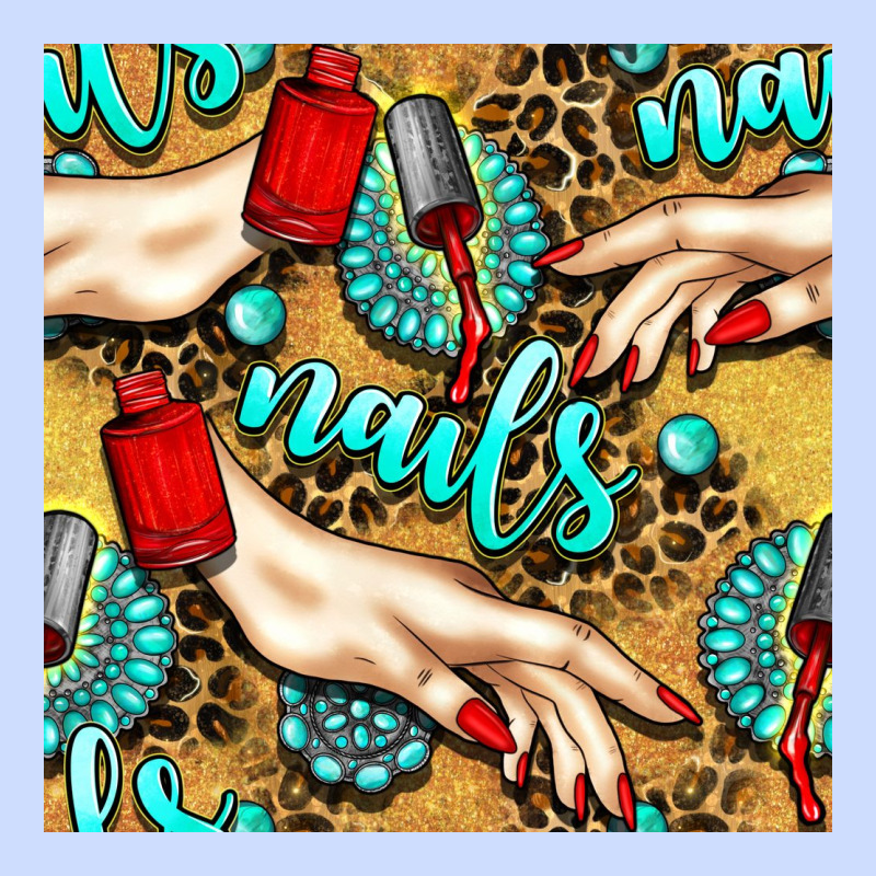 Hand And Nail Polish With Turquoise Gemstone And Leopard Seamless Patt Urban Heavy Tee by BundleAndBundleShop | Teevron