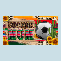 Soccer Mom With Ball And Sunflower Cactus Serape Licanse Plate Ladies Tee | Teevron