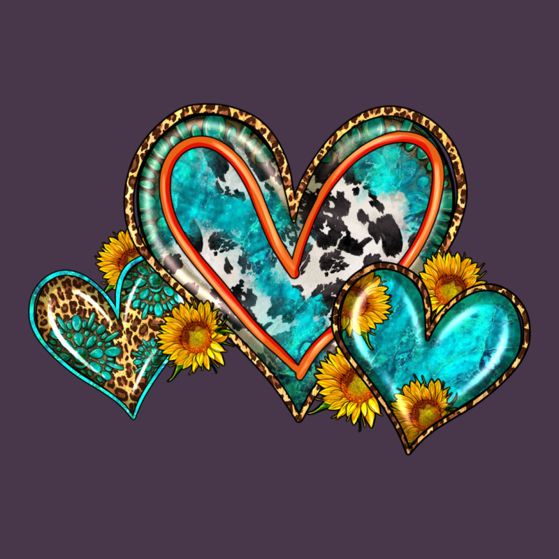 Western Leopard Turquoise Cowhide Hearts Olivia Heavyweight Hoodie by OliviaCreatesArt | Teevron