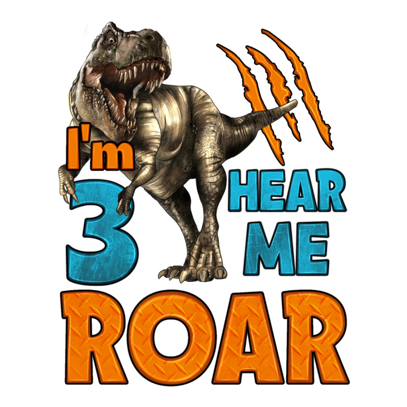 I'm Three Hear Me Roar Dinosaur Birthday Premium Tee by LillyAllenDesigns | Teevron