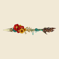 Flowers And Arrow With Gemstone Ladies Tee | Teevron