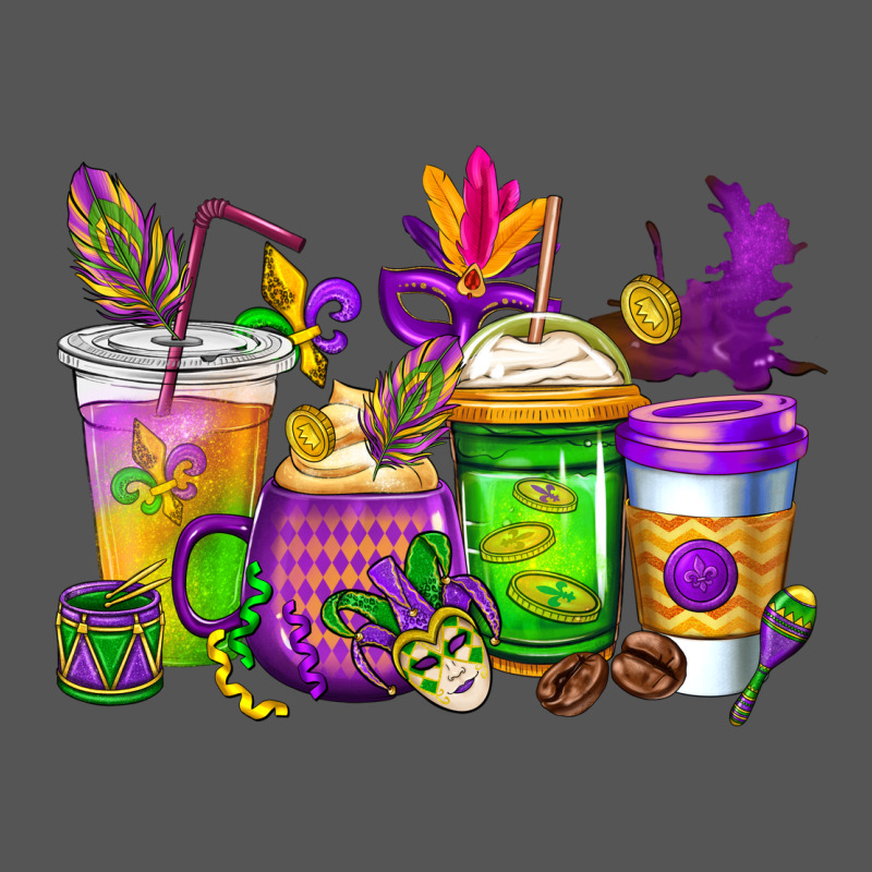 Mardi Gras Coffee Cups Cowgirl Zipper Hoodie by CowGirlArtShop | Teevron