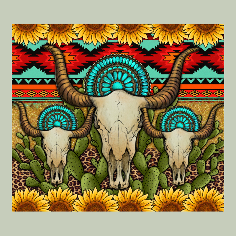 Bull Skulls Gemstones And Cactus With Leopard And Aztec Ladies Tee by Artiststas | Teevron