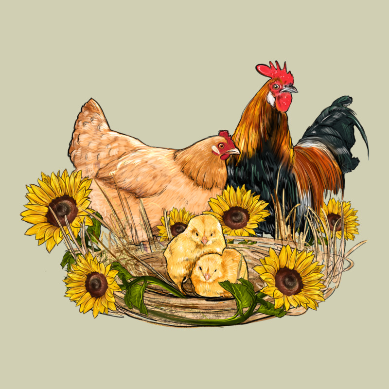 Western Coop Animals Farm Chicken Chick Rooster Sunflowers Heavy Core Tee by Artiststas | Teevron
