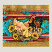Western Coop Animals Farm Chicken Chick Rooster Sunflowers Wooden Sera Heavy Core Tee | Teevron