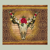 Bull Skull Flowers Glitter And Leopard Ladies Tee | Teevron