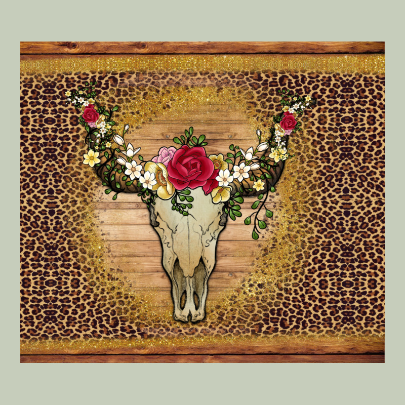 Bull Skull Flowers Glitter And Leopard Ladies Tee by Artiststas | Teevron
