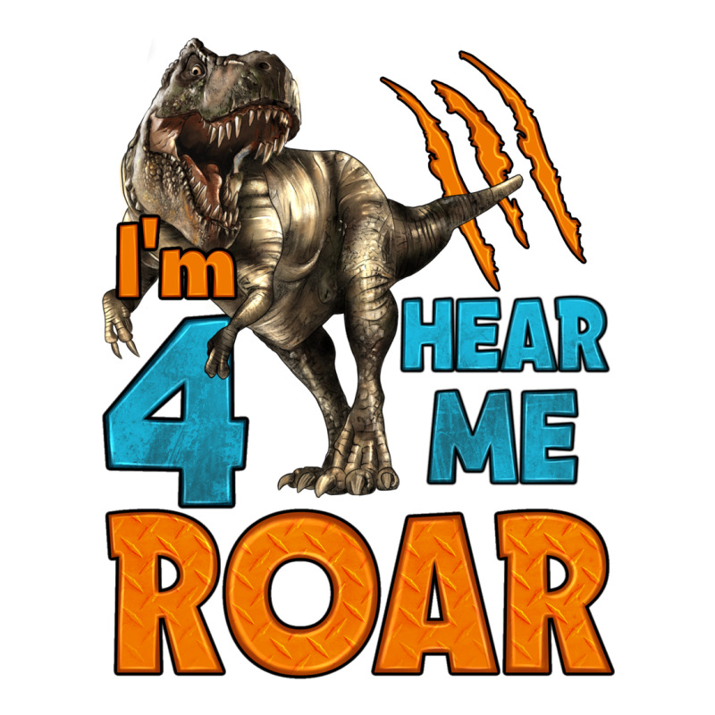 I'm Four Hear Me Roar Dinosaur Birthday Premium Tee by LillyAllenDesigns | Teevron