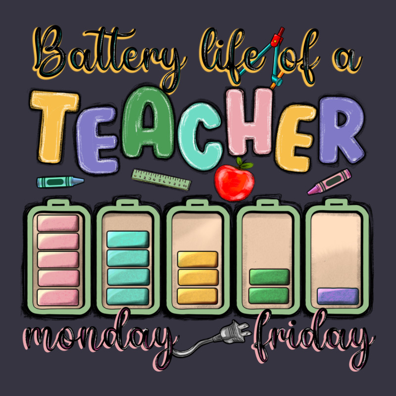 Battery Life Of A Teacher Monday Friday Vintage Hoodie by MaliasSmallBusiness | Teevron