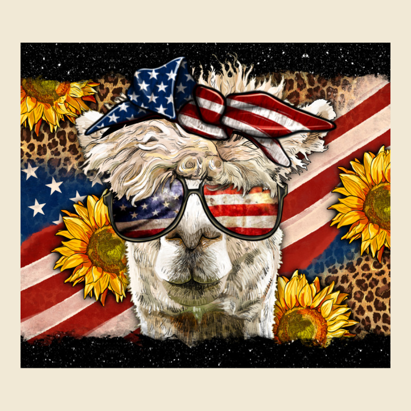 Western 4th Of July Llama Background Premium Tee by LillyAllenDesigns | Teevron