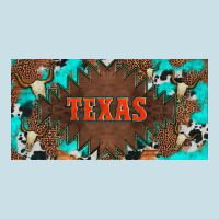 Western Texas And Bullskulls With Turquoise And Leopard Licanse Plate Ladies Tee | Teevron