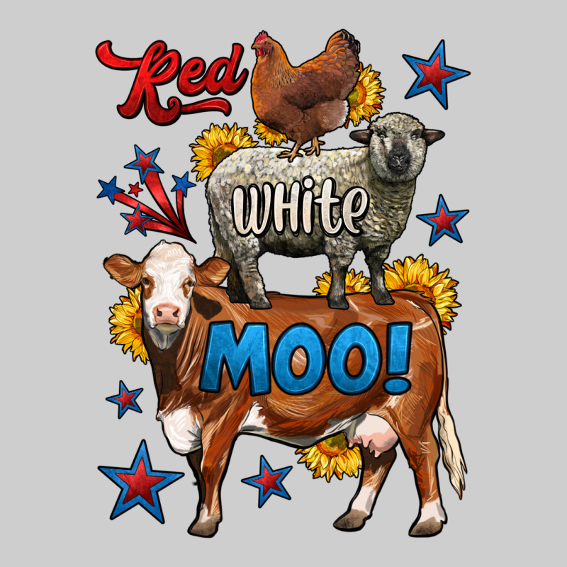 Red White Moo Farm Animals 4th Of July Premium Tee by LillyAllenDesigns | Teevron