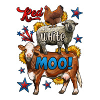 red white moo farm animals 4th of july | Teevron