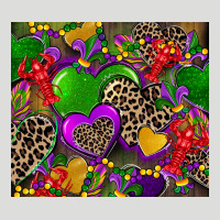 Mardi Gras Hearts Zipper Hoodie | Teevron