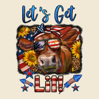 Let's Get Lit 4th Of July Cow Premium Tee | Teevron