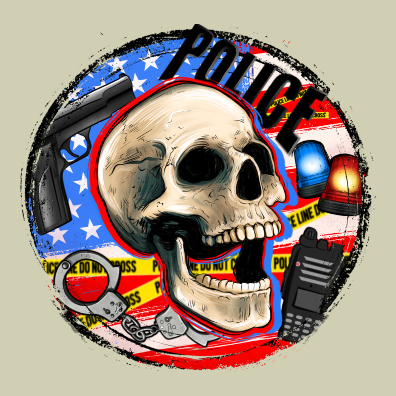 Police Skull And Police Equipment Heavy Core Tee by AdoDesignShop | Teevron
