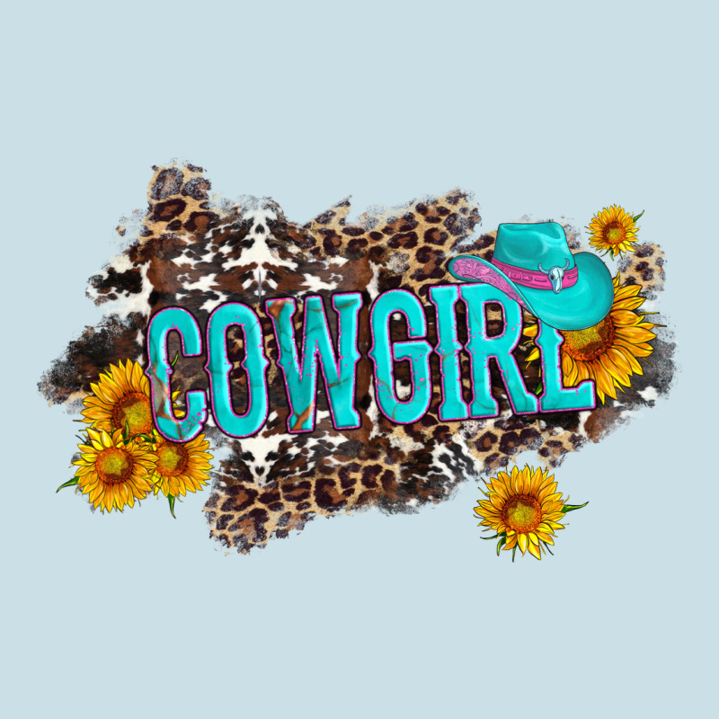 Western Cowgirl And Sunflower With Hat And Cowhide Leopard Ladies Tee by Artiststas | Teevron