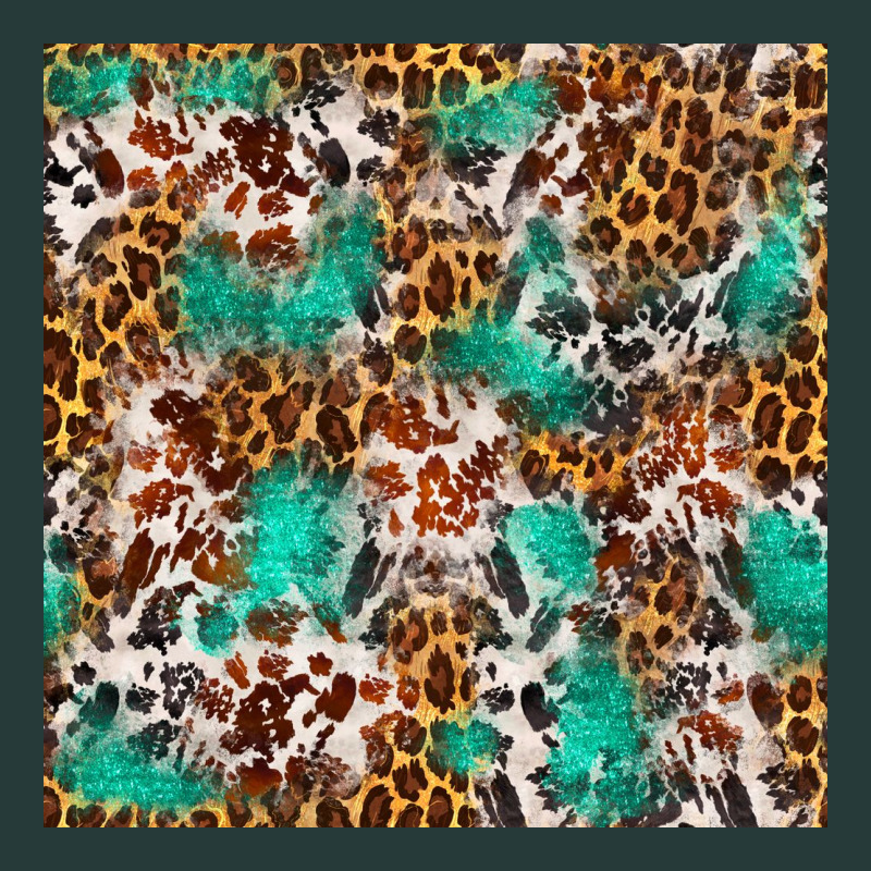 Western Turquoise Glitter Cowhide Leopard Seamless Premium Sweatshirt by FaDigitalArtStudio | Teevron