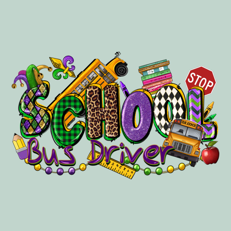School Bus Driver Mardi Gras Zipper Hoodie by CowGirlArtShop | Teevron
