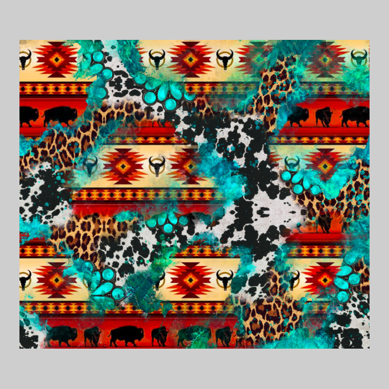 Aztec Leopard Cowhide Turquoise Premium Tee by BarkalooDesign | Teevron
