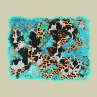 Turquoise Cowhide Leopard Background Heavy Core Tee | Teevron