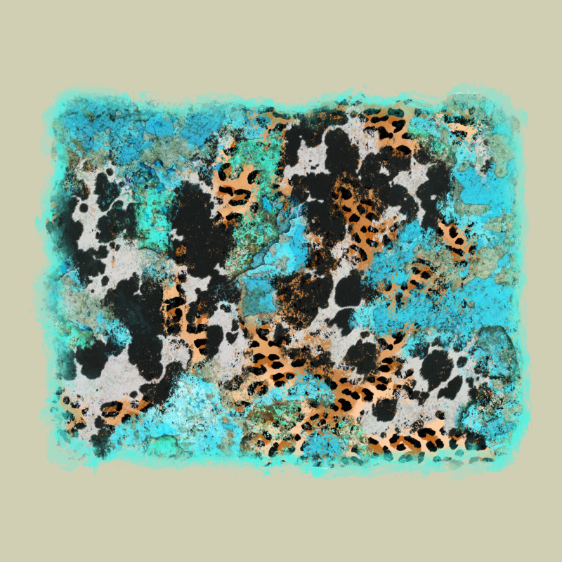 Turquoise Cowhide Leopard Background Heavy Core Tee by AdoDesignShop | Teevron