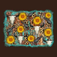 Cow Skull Sunflower Background Heavy Core Tee | Teevron
