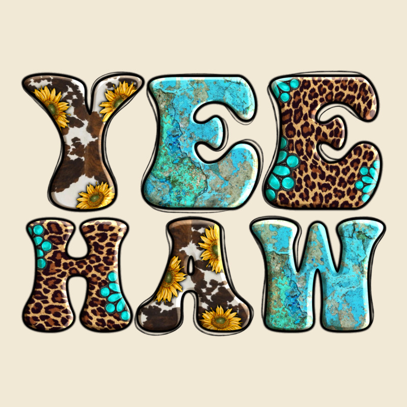 Western Sunflowers Turquoise Leopard Yee Haw Premium Tee by BarkalooDesign | Teevron