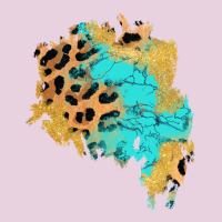Glitter Leopard Turquoise Patch Ladies Tee | Teevron