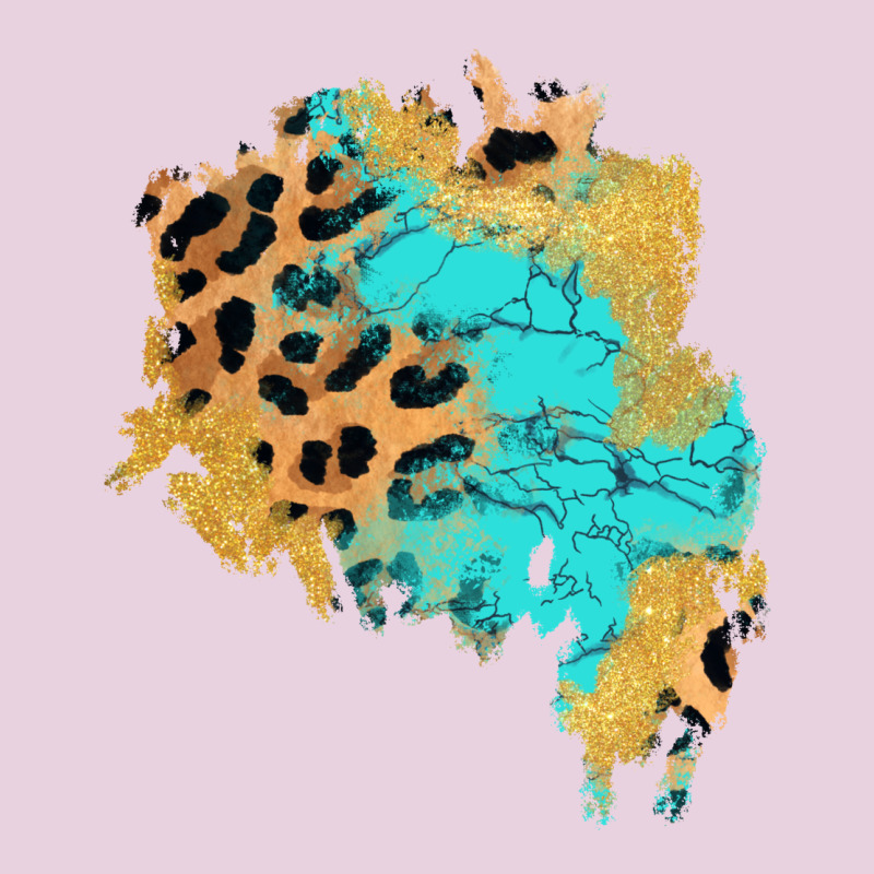 Glitter Leopard Turquoise Patch Ladies Tee by AdoDesignShop | Teevron