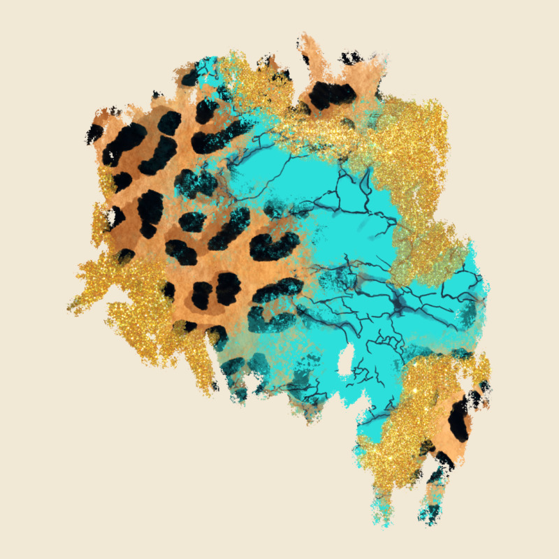 Glitter Leopard Turquoise Patch Ladies Tee by AdoDesignShop | Teevron