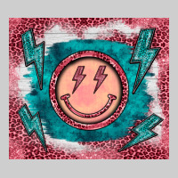 Western Lightning Bolt Smiling Face Turquoise Premium Tee | Teevron