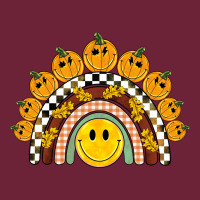 Fall Smiley Face Groovy Rainbow Long Sleeve Tee | Teevron