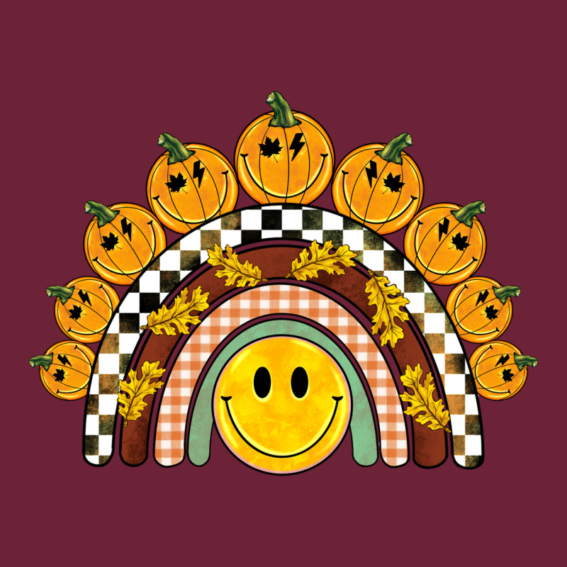 Fall Smiley Face Groovy Rainbow Long Sleeve Tee by BarkalooDesign | Teevron