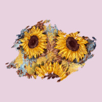 Sunflower Glitter Leather Patch Ladies Tee | Teevron