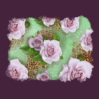 Pink Roses With Leopard Background Premium Tee | Teevron